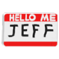 Jeff's Name Tag  - Rare from Hat Shop